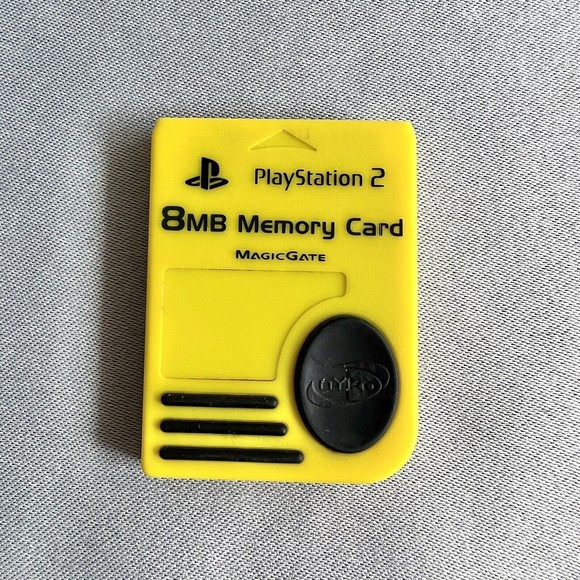 Lot Of 2 Memory Cards 8MB MagicGate Blue & Yellow Nyko for PlayStation 2 PS2 - Picture 4 of 4